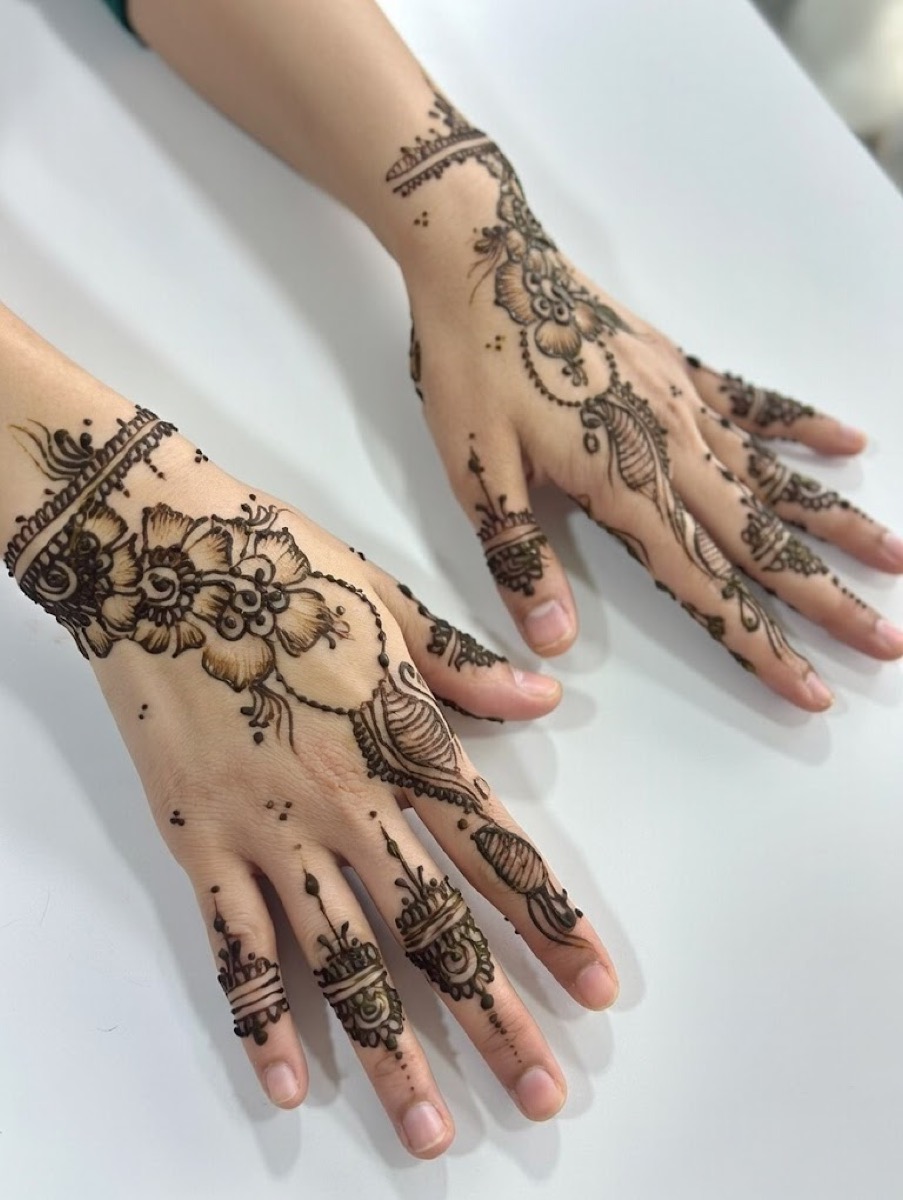Henna artistry on hands