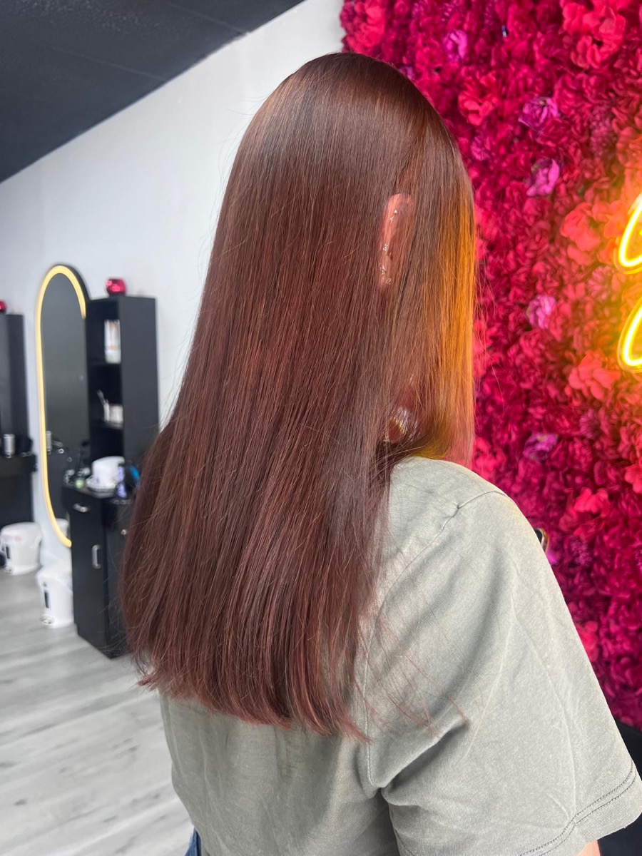 Client hair color transformation